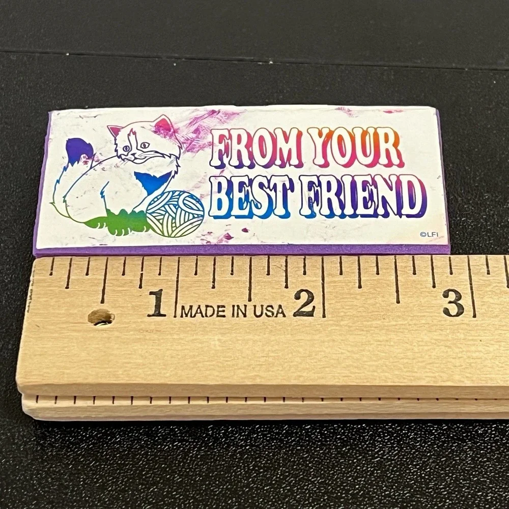 Lisa Frank Stamp FROM YOUR BEST FRIEND Cat Ball Of Yarn Vintage